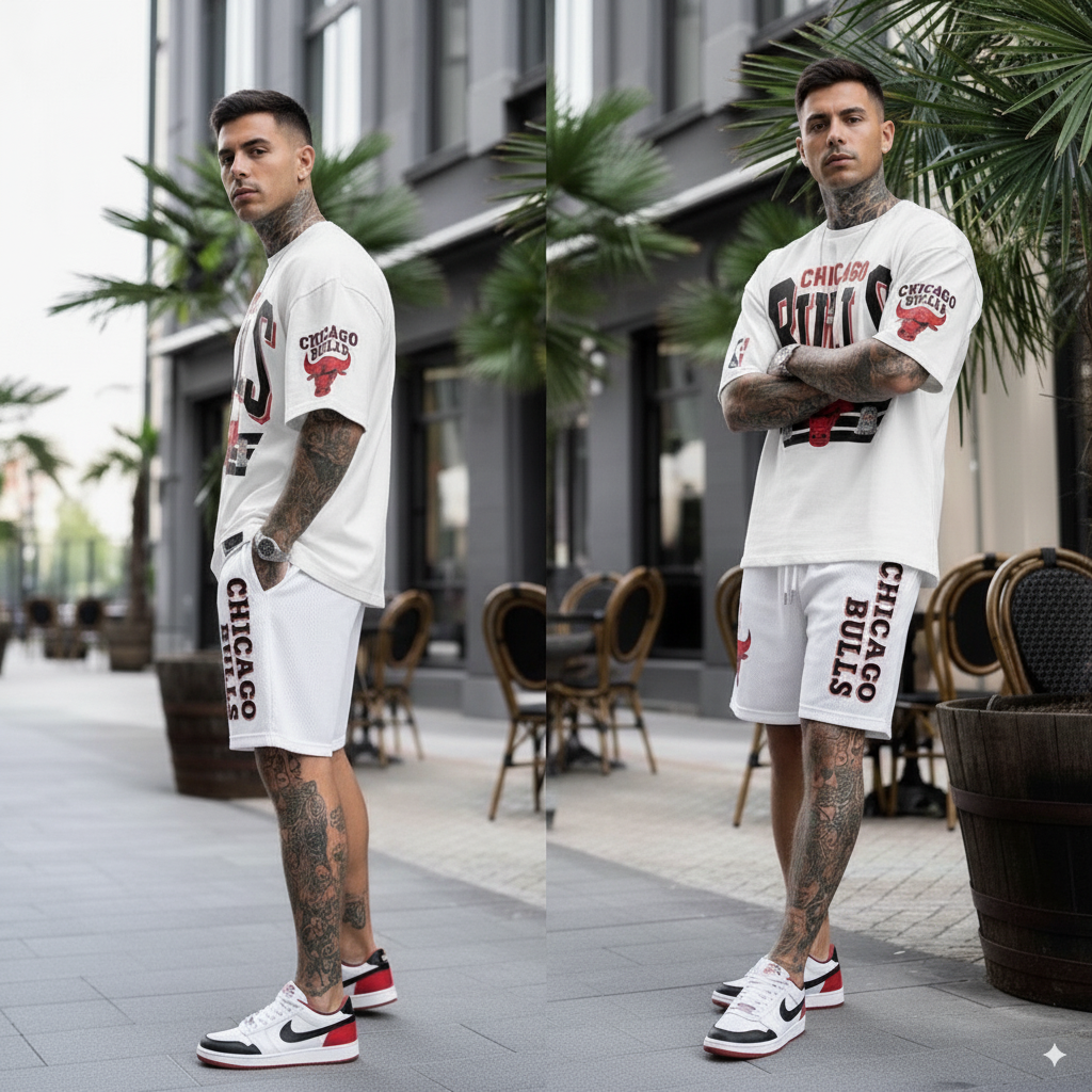 Camiseta + Pantalonetas Oversize - Chicago Bulls