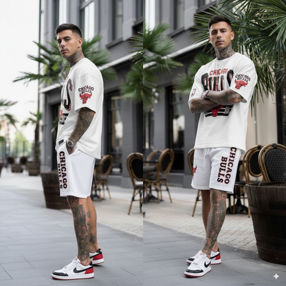 Camiseta + Pantalonetas Oversize - Chicago Bulls