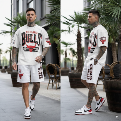 Camiseta + Pantalonetas Oversize - Chicago Bulls