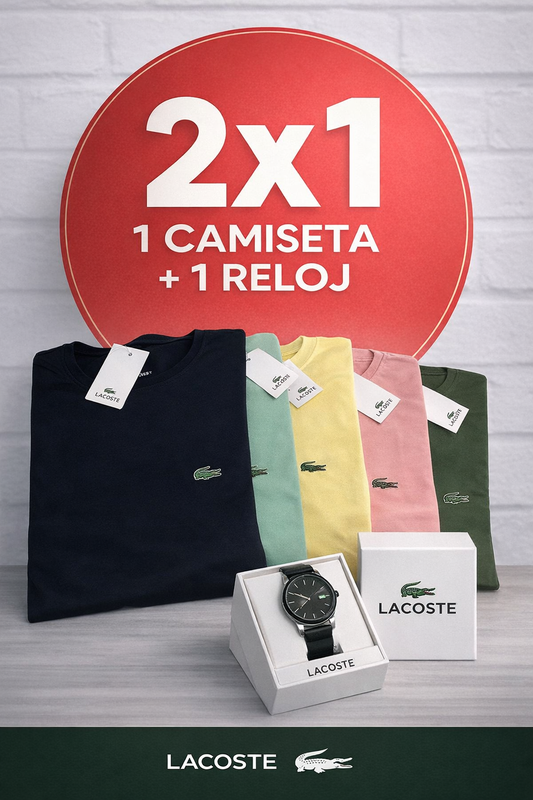 Combo 2X1- Reloj + Camiseta Lacoste